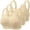 Yellow, variant on Wensltd Women's 3 Pack Wireless Bras Lace Full Coverage Comfort Everyday Bras