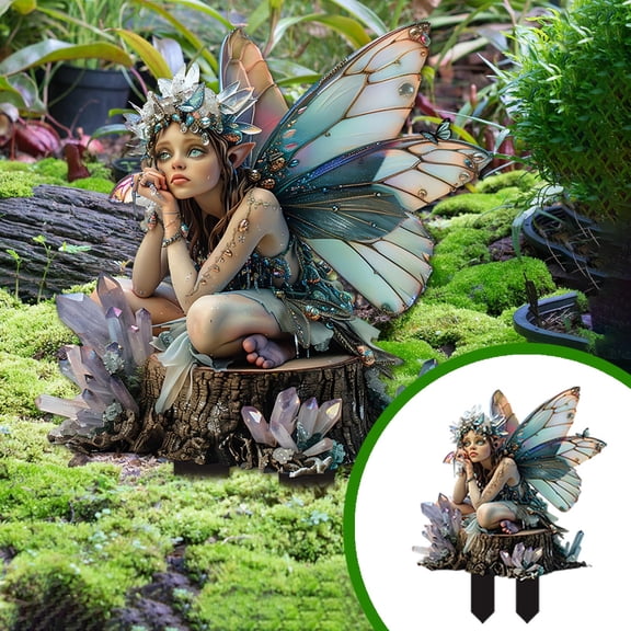 Bohemian Fairy Flower Pot Decoration - Unique Garden Accessories for DIY Fairy Gardens - Elegant Acrylic Figurines for Enchanting Outdoor Spaces