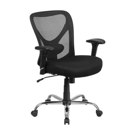 Offex Hercules Series Big And Tall Black Mesh Swivel Task Chair With Height Adjustable Back And Arms