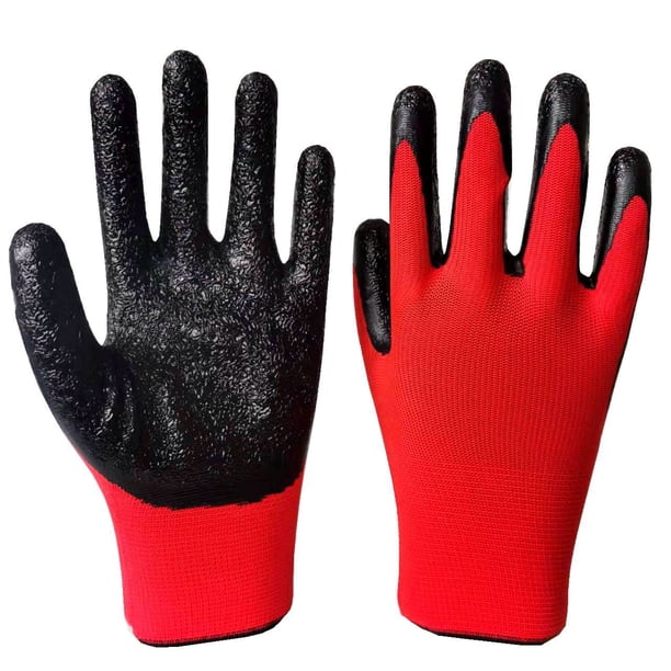 5 pares de guantes de trabajo revestidos y soporte para clip para guantes