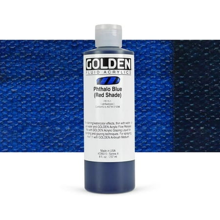 UPC: 0738797226050 | Golden Fluid Acrylic Paint – Pthalo Blue (Red Shade)  8 Oz