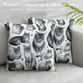 thumbnail image 3 of JEUXUS Cat for Cat Lovers - Girls Women Cute Animals Pet Sherpa Pillowcase for Home Decor White, 3 of 5
