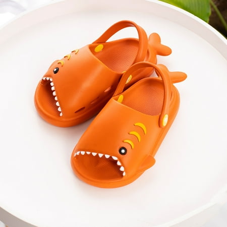 

Kid s Garden Cute Cartoon Beach Sandals Lightweight Open Toe Slides Sandals Shark Shape Shoes for Boy Girl