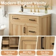 thumbnail image 4 of Noble House 30" Bathroom Vanity with Ceramic Sink, Soft Close Doors & Drawers, Adjustable Shelf, Wood Finish, 4 of 11