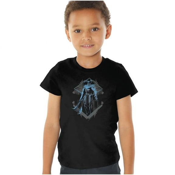 Justice League Movie Steppenwolf Two Tone Kids T Shirt (4) for Youth Toddler Boys and Girls, Black