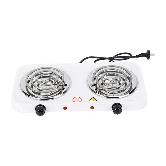 Double Burner Cooktop Power Indicator Lights 2000W Hotplate Electric Cooktop