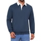 thumbnail image 1 of INSPIRAR CHIC Sudadera de Polo de Manga Larga con Cuello Contrastante para Hombre L Azul Oscuro, 1 of 6