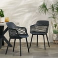 thumbnail image 2 of GDF Studio Airyanna Outdoor Modern Dining Chair, Set of 2, Black, 2 of 7