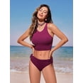 thumbnail image 4 of Top de Bikini CRZ YOGA con Espalda Racer, Secado Rápido, Acolchado, color Fucsia, talla S, 4 of 6