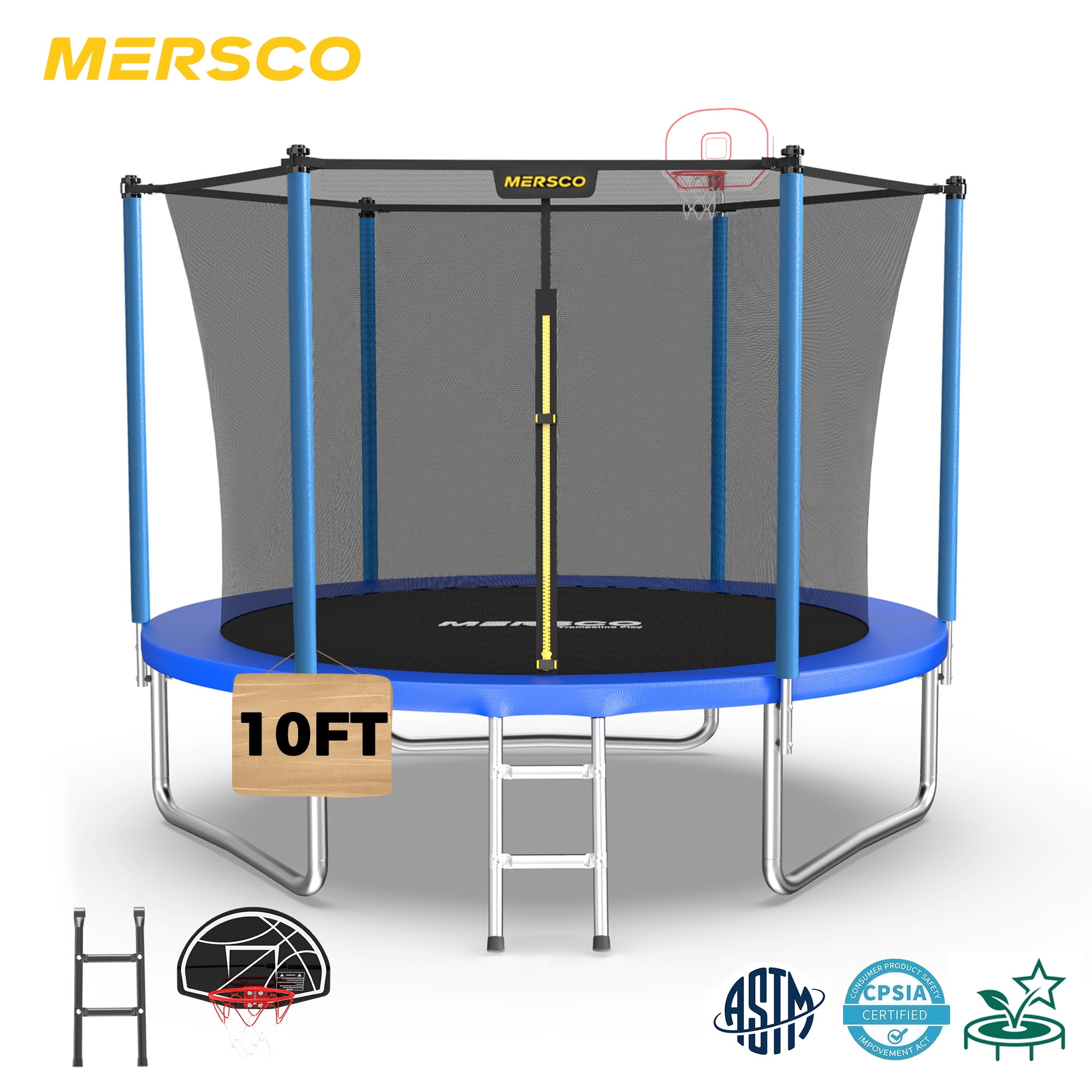 JumpKing 7.5-Foot Trampoline, with Enclosure, Black/Yellow