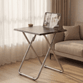 thumbnail image 3 of Marble Finish Portable Folding TV Tray Table with Cup Holder, Sturdy MDF Top No-Assembly Eating Desk for Living Room, 3 of 10