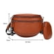 thumbnail image 2 of Cangurera Bolso Riñonera multibolsillos Casual PU Cuero Pecho Suave para Fiesta (Marrón), 2 of 8
