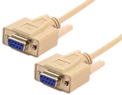 20 Feet, 6.09 Meters Beige C2G 03022 DB25 Male to DB9 Female Serial RS232 Null Modem Cable 