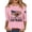 Pink, variant on Women's 250th America Anniversary Independence 250 Years of Freedom 3/4 Sleeve Crew Neck T-Shirt