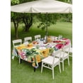 thumbnail image 5 of 52x70 Inch Outdoor Tablecloth with Umbrella Hole Zipper Rectangle Green Yellow Floral Rectangular Tablecloths Outside Waterproof Purple Blue Watercolor Retro Leaf Patio Table Cover for Picnic Party, 5 of 8