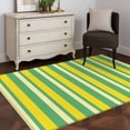 thumbnail image 4 of Summer Lemon Strips Washable Area Rugs 3'x5', Vintage Abstract Yellow Green Stripe Low Pile Throw Living Room Rug Non-Slip Sturdy Edge Binding Carpet for Indoor Entryway Bedside Kitchen, 4 of 9