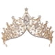 thumbnail image 1 of Corona de novia de cristal, delicada corona para el cabello, accesorio creativo para el cabello, tiara de moda para fotos para mujer y niña (dorada), 1 of 7