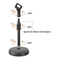 thumbnail image 2 of Adjustable Microphone Stand Universal Detachable Mic Holder Stand with Weighted Round Base for Desktop Live, 2 of 4