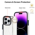 thumbnail image 4 of Finger Ring Wrist Band Phone Case Compatible with iPhone 16 Pro for Women Girls, Adjustable Wristband Kickstand [Stand Function] PU Leather Case Cover for iPhone 16 Pro, White, 4 of 8