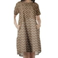 thumbnail image 3 of Moomaya Printed Loose A-Line Dress With Pockets Short Sleeve Dresses Women, 3 of 4