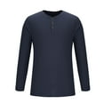 thumbnail image 4 of Mlzmgr Mens Shirts Cotton Linen Crewneck Long Sleeve Loungewear Shirts for Men Business Casual Shirts, 4 of 5