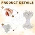 thumbnail image 4 of Uxcell 3mm Double Heads Flower Stamen, 150Pcs Artificial Flower Stamen Pistil Matt for DIY Christmas Decoration, White, 4 of 6