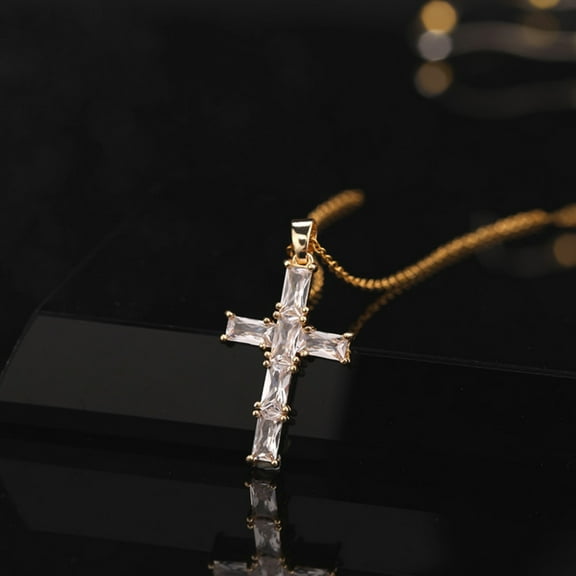 Cross Pendant Necklace for Women Color Zircon for Women Jewelry Valentines Day