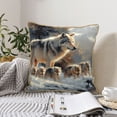 thumbnail image 6 of Xecao Wolf Family Winter Wonderland Print Soft Velvet Decorative Throw Pillow Covers, Square Cushion Cases for Bed, Sofa, Living Room, Car, and Indoor Outdoor Use-18"x18", 6 of 8