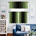 thumbnail image 2 of Abstract Ombre Kitchen Curtains Valances and Tiers Set of 3 Emerald Green and Black Gradient Tier Curtains and Valance with Rod Pocket for Small Windows, 27.5"x36", 2 of 9