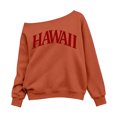 thumbnail image 3 of Shadoumai Girls Off The Shoulder Tops Fall Hawaii Letter Print Going Out Sweatshirt | Off The Shoulder Sweatshirts For Girl Long Sleeve Oversized Casual Loose Fit Pullover Y2K Going Out Tops, 3 of 6