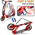 thumbnail image 6 of Hurtle Renegade Lightweight Foldable Teen and Adult Commuter Kick Scooter, Red, 6 of 6