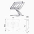 thumbnail image 5 of VONKY Support de Tablette Pliable Multi-angle Hauteur Réglable en Alliage d'Aluminium Stand Mount Home Desktop Main Libre Support Ordinateur Portable Cadeaux Argent, 5 of 5