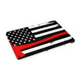 thumbnail image 2 of Haiem Firefighters USA Flag Front Door Mat Indoor Outdoor Entrance, Waterproof All-Season, All-Weather Doormat, Durable Flannel Fabric, Fade Resistant, Low Profile, 16x24in, 2 of 9