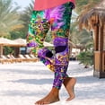 thumbnail image 5 of Womens 2026 Mardi Gras Printed Leggings Tummy Control High Waist Yoga Pants Athletic Fashion Carnival Tights Casual Fashion Bottom Pant Purple 4 M, 5 of 6