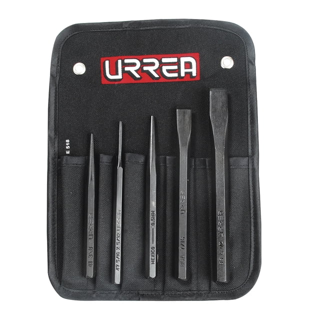 Juego De Cinceles Urrea 5 Piezas Estuche Vinil Acero Microaleado