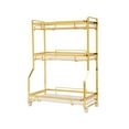 thumbnail image 5 of 3-Tier Bathroom Countertop Organizer, Gold Bathroom Vanity Makeup Perfume Storage Basket, 5 of 20