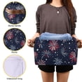 thumbnail image 3 of Yayeee 2 Pack Canvas Storage Basket with Handles for Shelves Fabric Bins Closet Organizer, Red and Blue Fireworks Pattern, 3 of 8