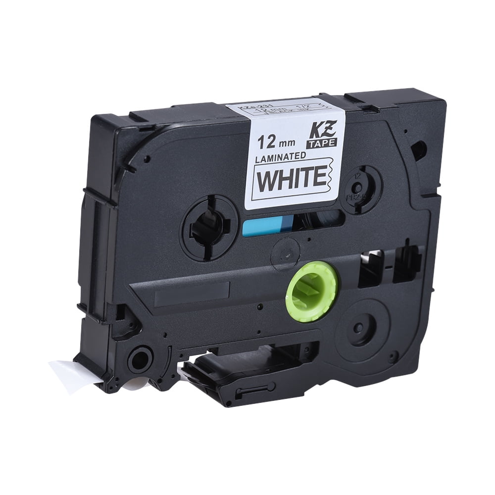 Laminated Label Tape Black White for Brother P-touch Label Printer PT-1010/PT-2100/PT-18R/PT-E200/PT-9500 12mm 8m - Walmart.com