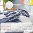 thumbnail image 2 of 3 Piece Navy Blue Duvet Cover Set Queen Size, Microfiber Comforter/Quilt Cover with Corner Ties and 2 Pillowcases, Modern Moire Abstract Ripple Geometric All Season Soft Bedding with Zipper Closure, 2 of 8