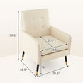 thumbnail image 3 of Costway Linen Fabric Accent Chair Modern Single Sofa Chair with Solid Metal Legs White, 3 of 8