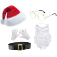 thumbnail image 1 of Huggegwe Ensemble de Costume de Noël Père Noël Chapeau de Père Noël pour Déguisement Performance Fête Cosplay, Ensemble 5 Pcs CA919-149464, 1 of 7