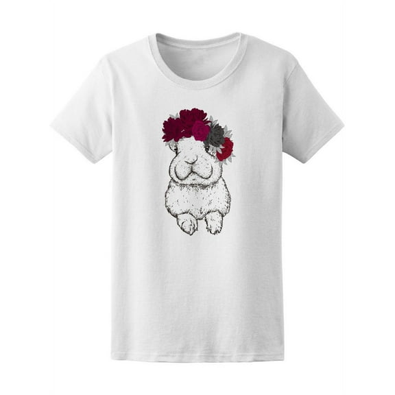 Funny Rabbit In Flower Wreath Tee Women's -Image by Shutterstock