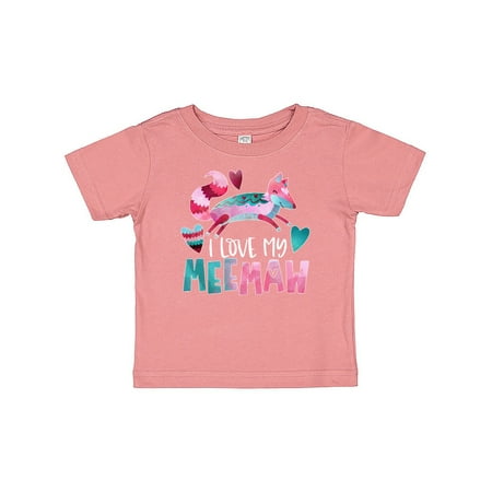 

Inktastic I Love My Meemaw Pink and Blue Fox with Hearts Gift Baby Boy or Baby Girl T-Shirt