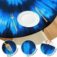 thumbnail image 4 of Blue Tie Dye Spiral Pattern Round Fitted Tablecloth with Elastic Edge,Dining Table Cover Waterproof,Outdoor Round Tablecloth for Camping,Dining,Indoor and Outdoor, 4 of 7