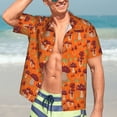 thumbnail image 4 of Uemuo Mushroom Printed Regular Fit Short Sleeve Casual Hawaiian Shirt for Men,Aloha shirt,Tropical shirt,Floral print shirt,Vacation Beach shirt-, 4 of 9