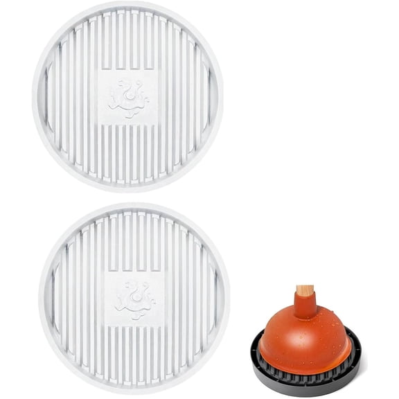 2Pcs Plunger Tray - Plunger Mat Air Drying Mat for Toilet Plunger - Plunger Holder Catches Drips - Wicks Water from Plunger and Dries Quickly, White