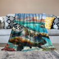 thumbnail image 2 of Orinice Turtle Ocean Mural Warm Lightweight Blanket Soft Fleece Blankets All Seasons Bed Couch Sofa Decor Gifts - Multiple Sizes Available 60x80in, 2 of 6