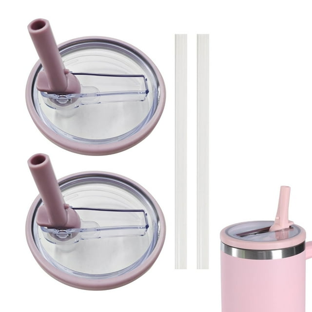 2 Pack 40 Oz Couvercle de Paille Rabattable pour Gobelet, Remplacement pour Couvercles de Gobelet Anti-Éclaboussures Réutilisables