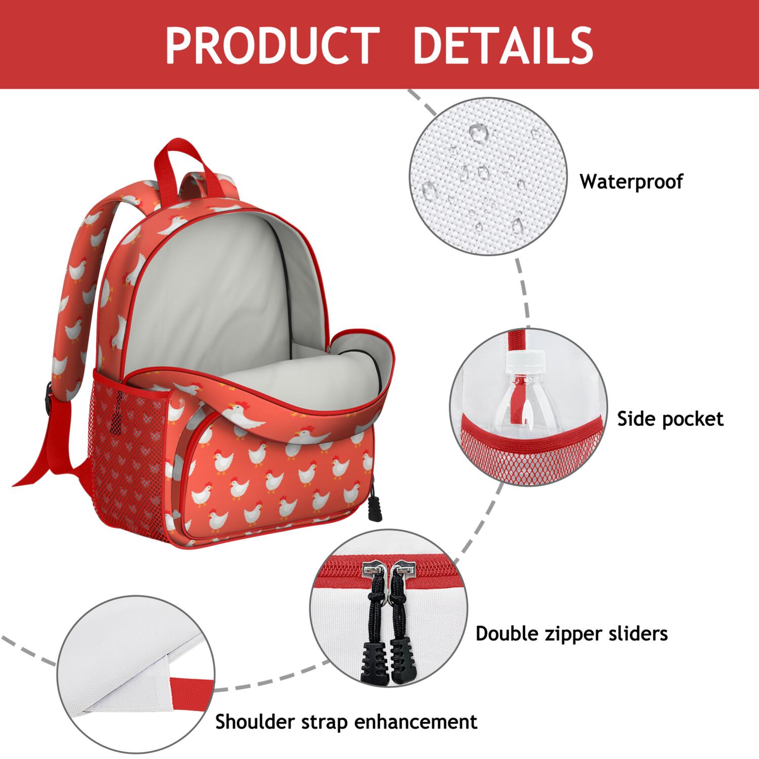 Floral Cat Design School Backpack - Breathable & Durable for Commuters