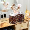 thumbnail image 3 of Yayeee 2 Pack Qtip Holder Bathroom Cotton Swab Canister with Lid Clear Dispenser Set, Small Colorful Flower, 3 of 6